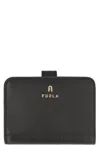 Furla Logo-lettering Leather Wallet In Black