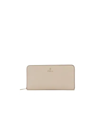 Furla Camelia Leather Wallet In Nude