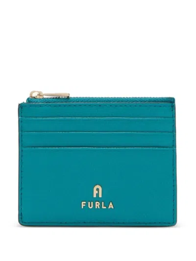 Furla Camelia Logo-detail Card Holder In Blue