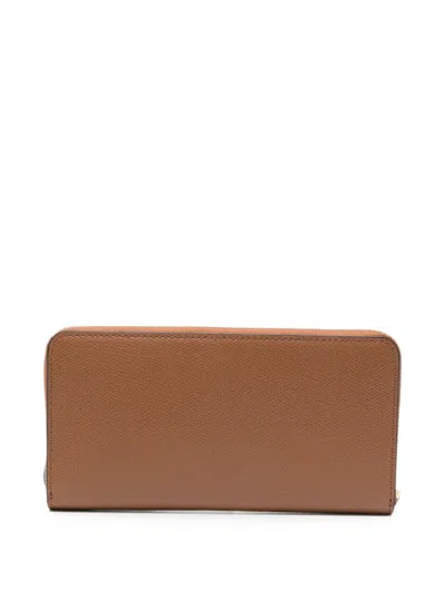 Furla Camelia Logo-plaque Leather Wallet In Brown