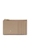 Furla Camelia M Zip-top Card Holder In Neutral