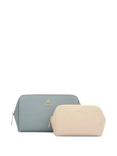Furla Camelia Make Up Bags Set In Blue