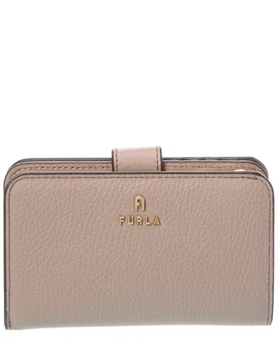Furla Camelia Medium Leather Compact Wallet In Neutral