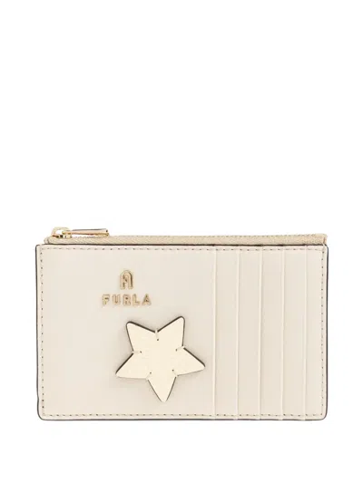 Furla Camelia Medium Star-patch Card Holder In Neutral