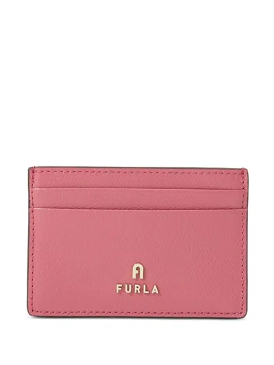 Furla Camelia S Leather Cardholder In Pink