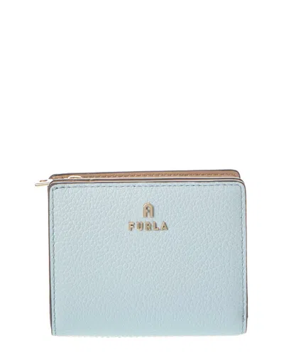 Furla Camelia Small Compact Large Leather Zip Wallet In Blue