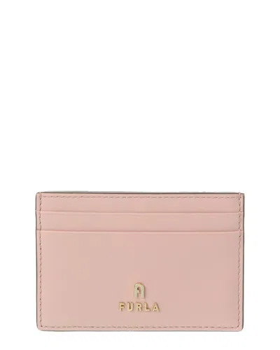 Furla Camelia Small Leather Card Case In Pink