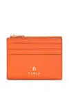 Furla Camelia Zip-top Card-holder In Orange