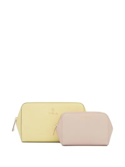 Furla Camelia Zip-top Make Up Bag In Yellow