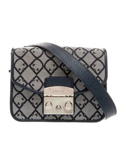 Pre-owned Furla Canvas Messenger Bag In Blue