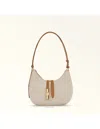 Furla Canvas And Leather Drop S Crossbody Bag Natural Color