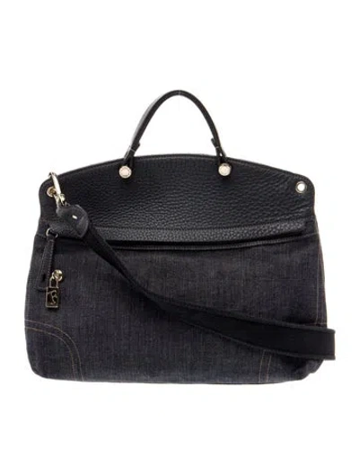 Pre-owned Furla Canvas Top Handle Bag In Blue