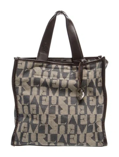 Pre-owned Furla Canvas Top Handle Bag In Grey