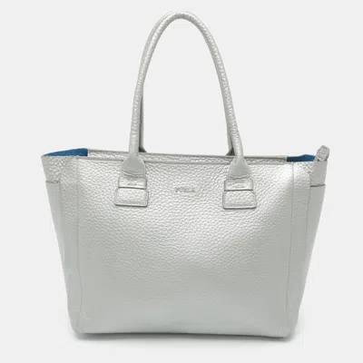 Pre-owned Furla Capriccio Large Silver Leather Tote