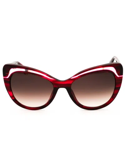 Furla Cat-eye Sunglasses With Premium Acetate Craftsmanship In Burgundy