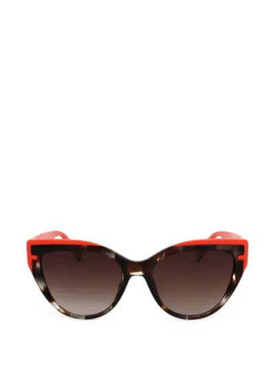 Furla Cat-eye Tortoiseshell-effect Sunglasses In Brown