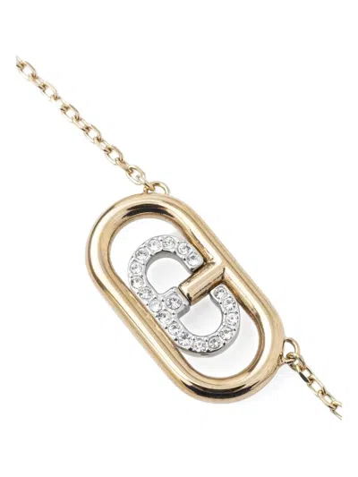 Furla Chain Crystal-embellished Necklace In Gold