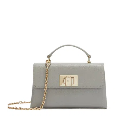 Furla Chain Shoulder Bag In Gray