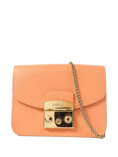 Pre-owned Furla Chain Shoulder Bag In Orange