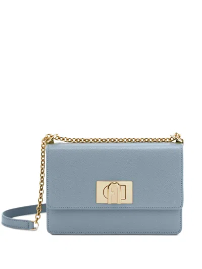 Furla Chain-strap Flap Satchel In Blue