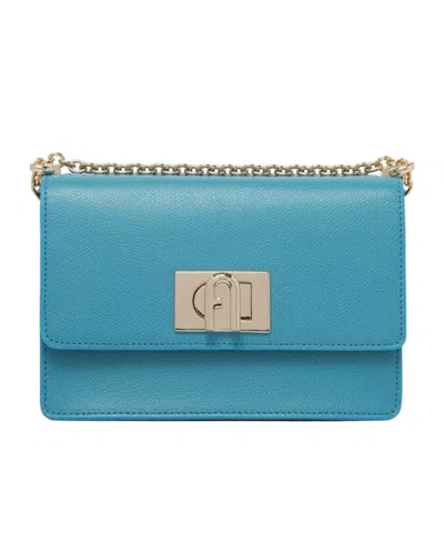 Furla Chain Strap Flap Shoulder Bag In Blue