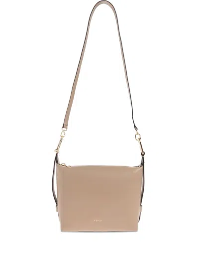 Furla Chain-strap Leather Tote Bag In Neutral