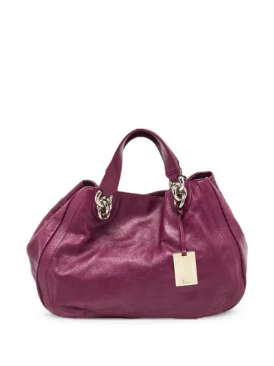 Pre-owned Furla Chain-detail Leather Shoulder Bag In Purple