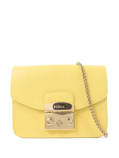 Pre-owned Furla Chain-link Cross Body Bag In Yellow