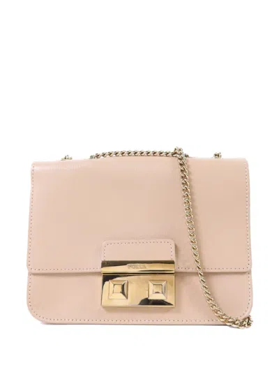 Pre-owned Furla Chain-link Shoulder Bag In Neutral