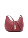 Furla Textured Leather Shoulder Bag With Gold Hardware In Red
