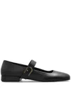 Furla Buckle Round Toe Ballerina Shoes In Black