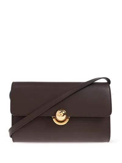 Furla Circular-clasp Leather Tote Bag In Brown