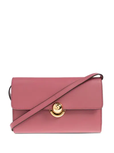 Furla Circular-clasp Leather Tote Bag In Pink