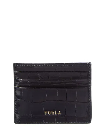 Furla Classic Croc-embossed Leather Card Case