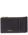 Furla Classic Leather Card Case In Black