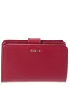 Furla Classic Leather Compact Wallet In Red