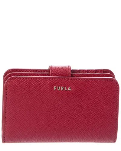 Furla Classic Leather Compact Wallet In Red