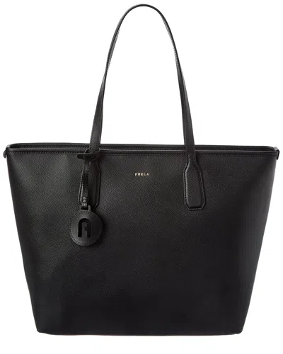 Furla Classic Leather Tote In Black