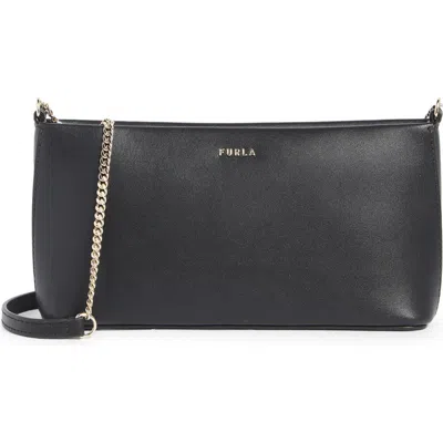 Furla Classic Mini Leather Crossbody Bag In Black
