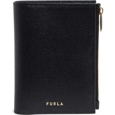 Furla Classic Small Leather Passport Holder In Nero