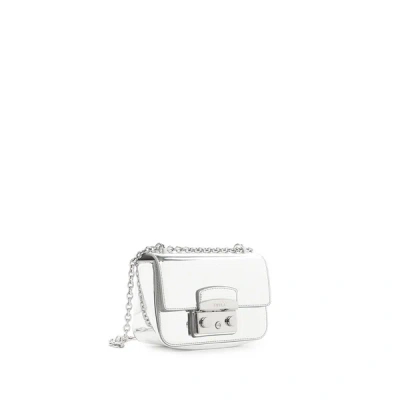 Furla Cleo Leather Mini Handbag In Metallic