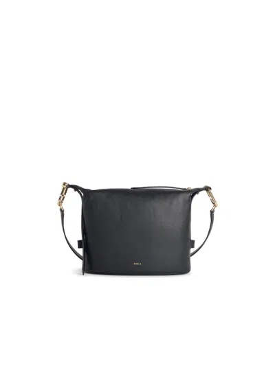 Furla 'cloud M' Black Leather Bag
