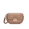 Furla Club Saddle Leather Crossbody Bag In Greige