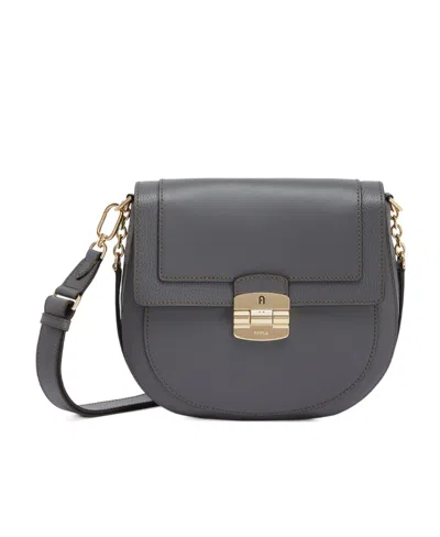 Furla Club Leather Crossbody Bag In Black