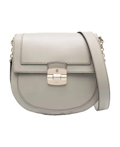 Furla Club Leather Crossbody Bag In White
