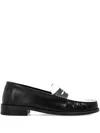 Furla Colourblock Leather Loafers In Black