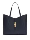 Furla Large Goccia Leather Tote Bag In Blue