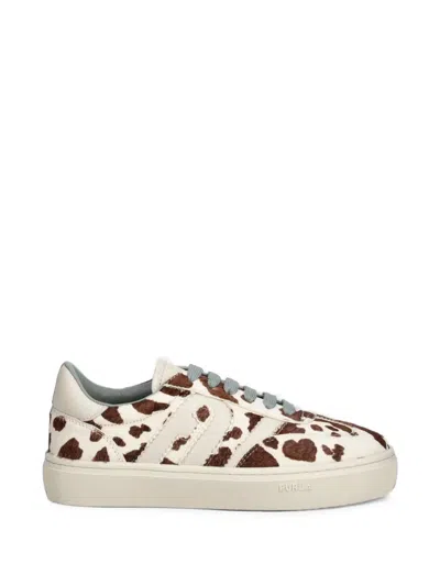 Furla Cow-print Platform Sneakers In Neutral