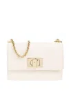 Furla Cream Foldover Top Bag With Twist-lock Closure