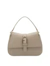 Furla Cream Leather Flow Bag In Cream
